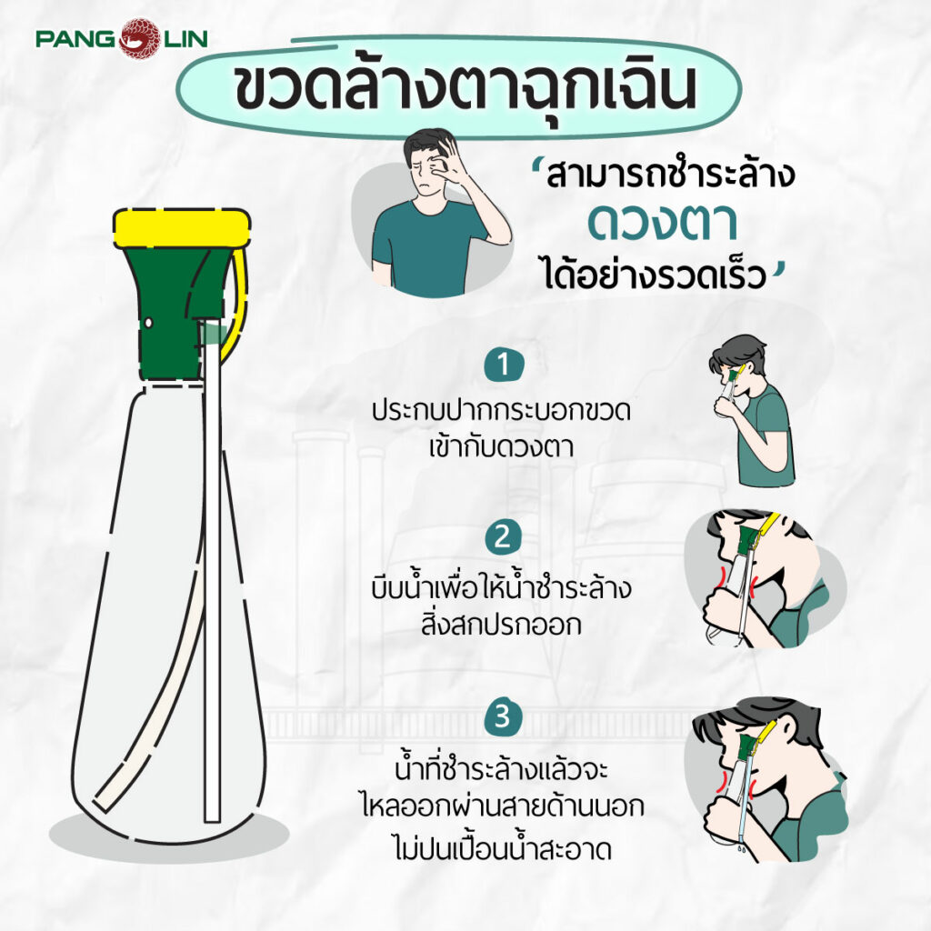 วิธีการใช้งานขวดล้างตาฉุกเฉิน